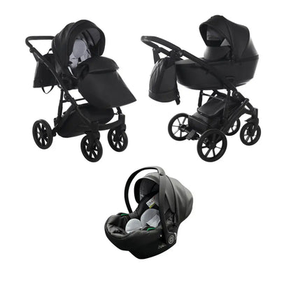 Junama Space Eco Leatherette 4 in 1 Travel System with Isofix - Black Junama