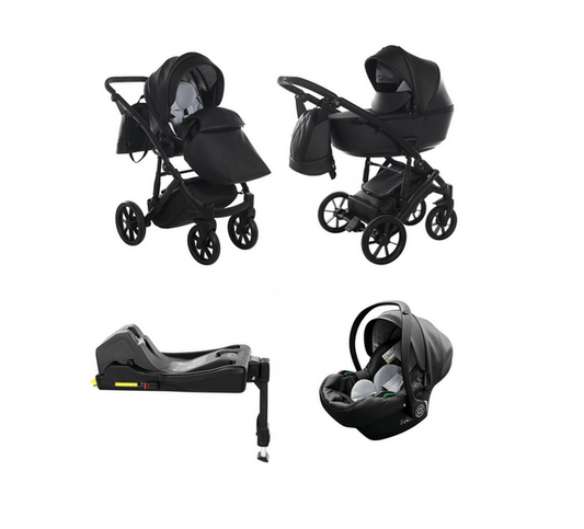 Junama Space Eco Leatherette 4 in 1 Travel System with Isofix - Black Junama