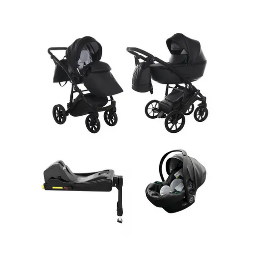 Junama Space Eco Leatherette 4 in 1 Travel System with Isofix - Black Junama