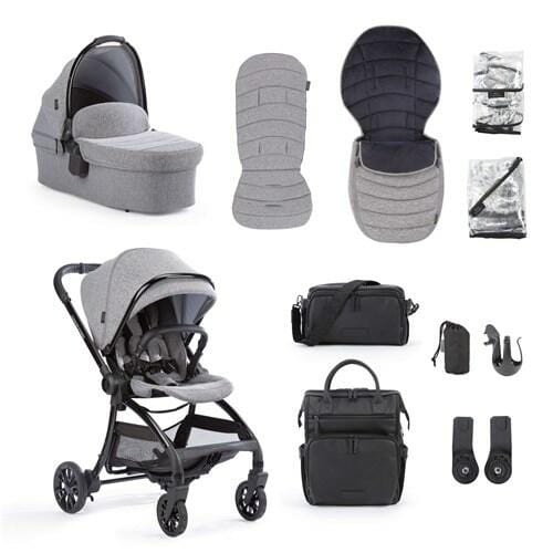 Junior Jones Aylo Grey Marl - 11 Piece Luxury Stroller Bundle  Junior Jones   