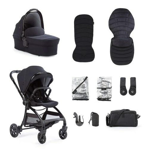 Junior Jones Aylo Rich Black - 10 Piece Stroller Bundle