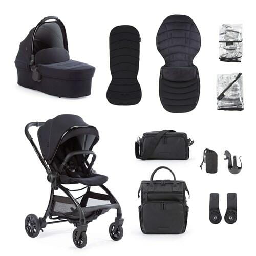 Junior Jones Aylo Rich Black - 11 Piece Stroller Luxury Bundle  Junior Jones   