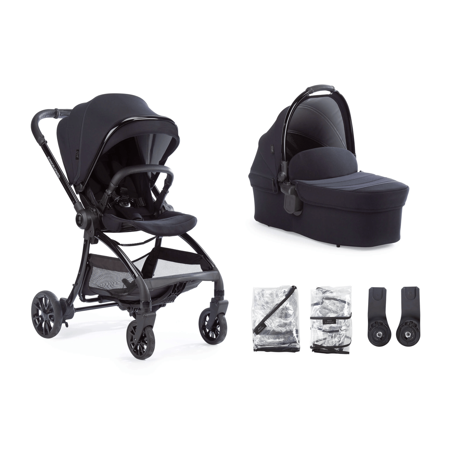 Junior Jones Aylo Rich Black - 5 Piece Stroller Bundle  Junior Jones   