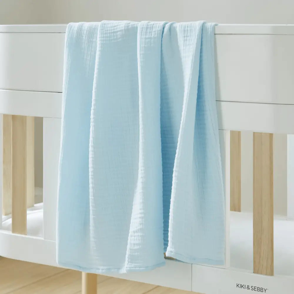 Kiki & Sebby 4 Layer Muslin Blanket - Blue Kikki & Sebbi