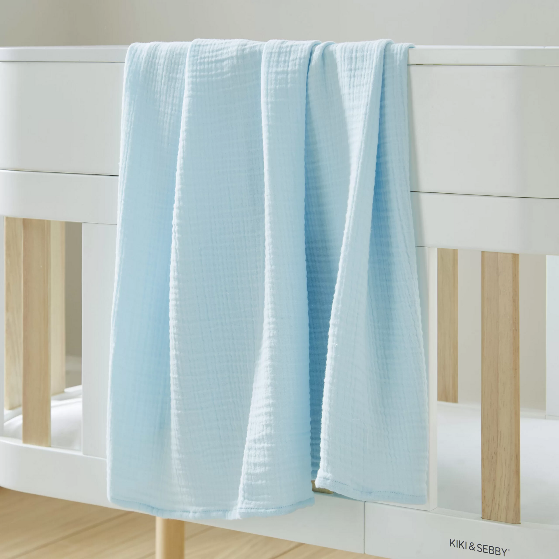 Kiki & Sebby 4 Layer Muslin Blanket - Blue  Kikki & Sebbi   