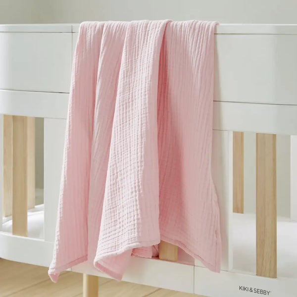 Kiki & Sebby 4 Layer Muslin Blanket - Pink Kikki & Sebbi