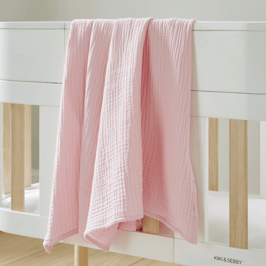 Kiki & Sebby 4 Layer Muslin Blanket - Pink  Kikki & Sebbi   