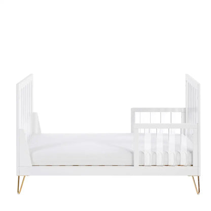 Kimi Acrylic Cot Bed in White and Gold 140cm x 70cm Babymore