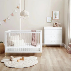 Kimi Acrylic Mini Cot Bed 2 Piece Nursery Furniture Set