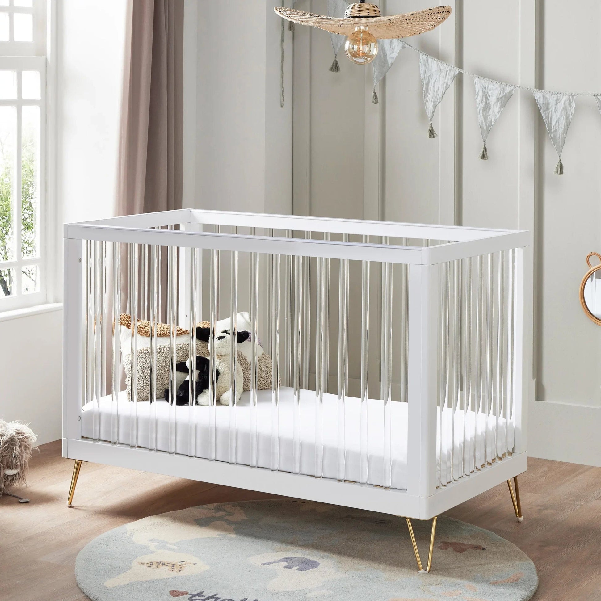 Kimi Acrylic Mini Cot Bed 2 Piece Nursery Furniture Set Babymore