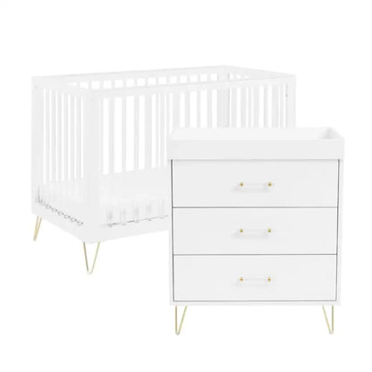 Kimi Acrylic Mini Cot Bed 3 Piece Nursery Furniture Set Babymore