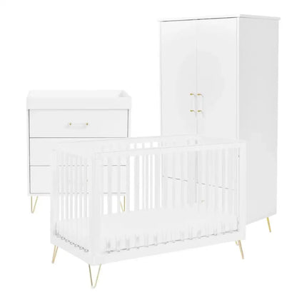 Kimi Acrylic Mini Cot Bed 3 Piece Nursery Furniture Set Babymore