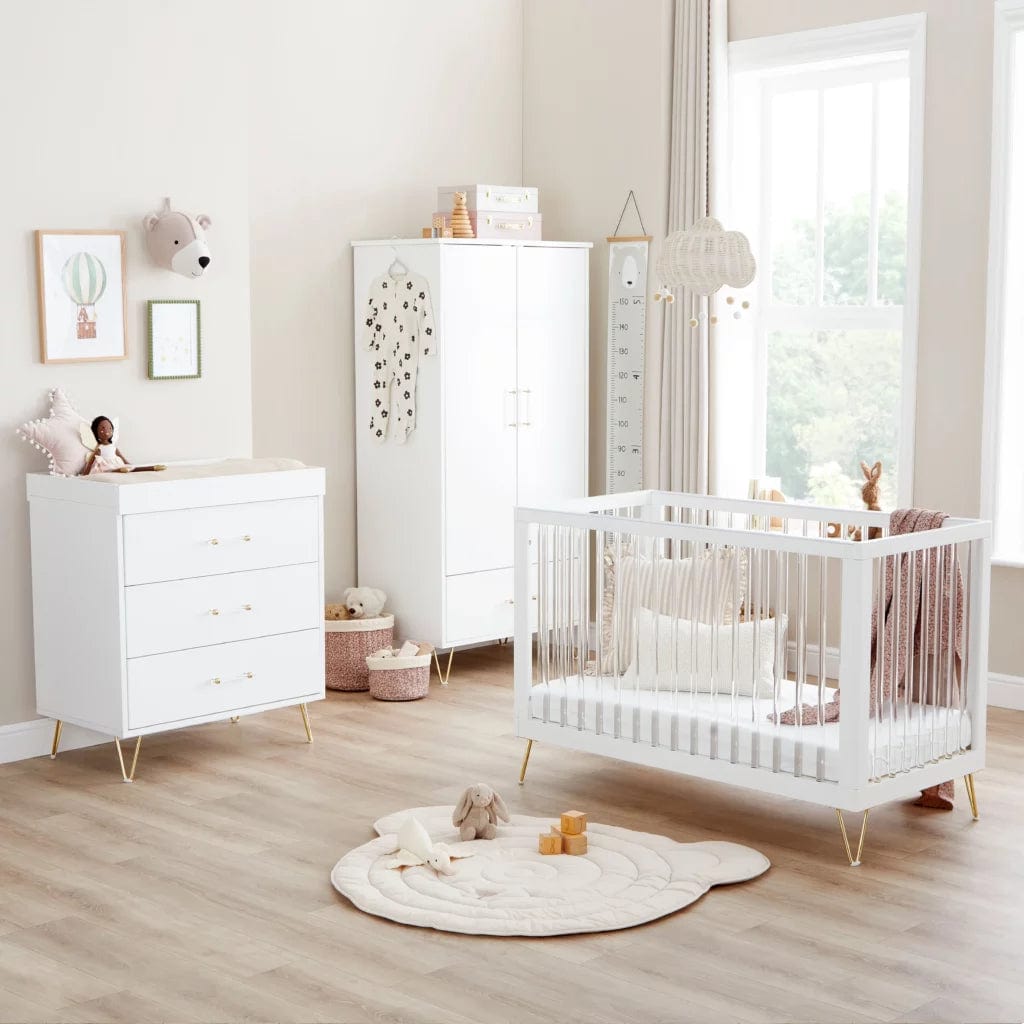 Kimi Acrylic Mini Cot Bed 3 Piece Nursery Furniture Set Babymore