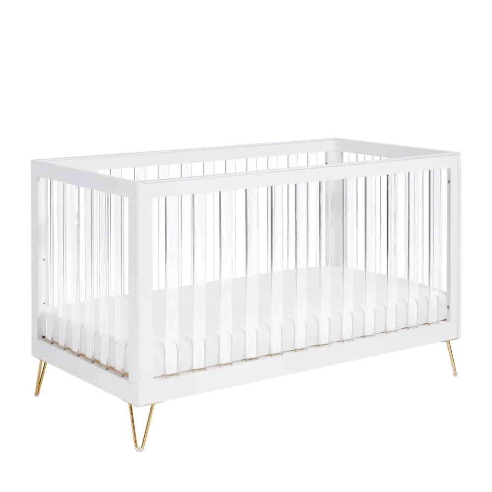 Kimi Acrylic XL 2 Piece Nursery Furniture in White and Gold Babymore