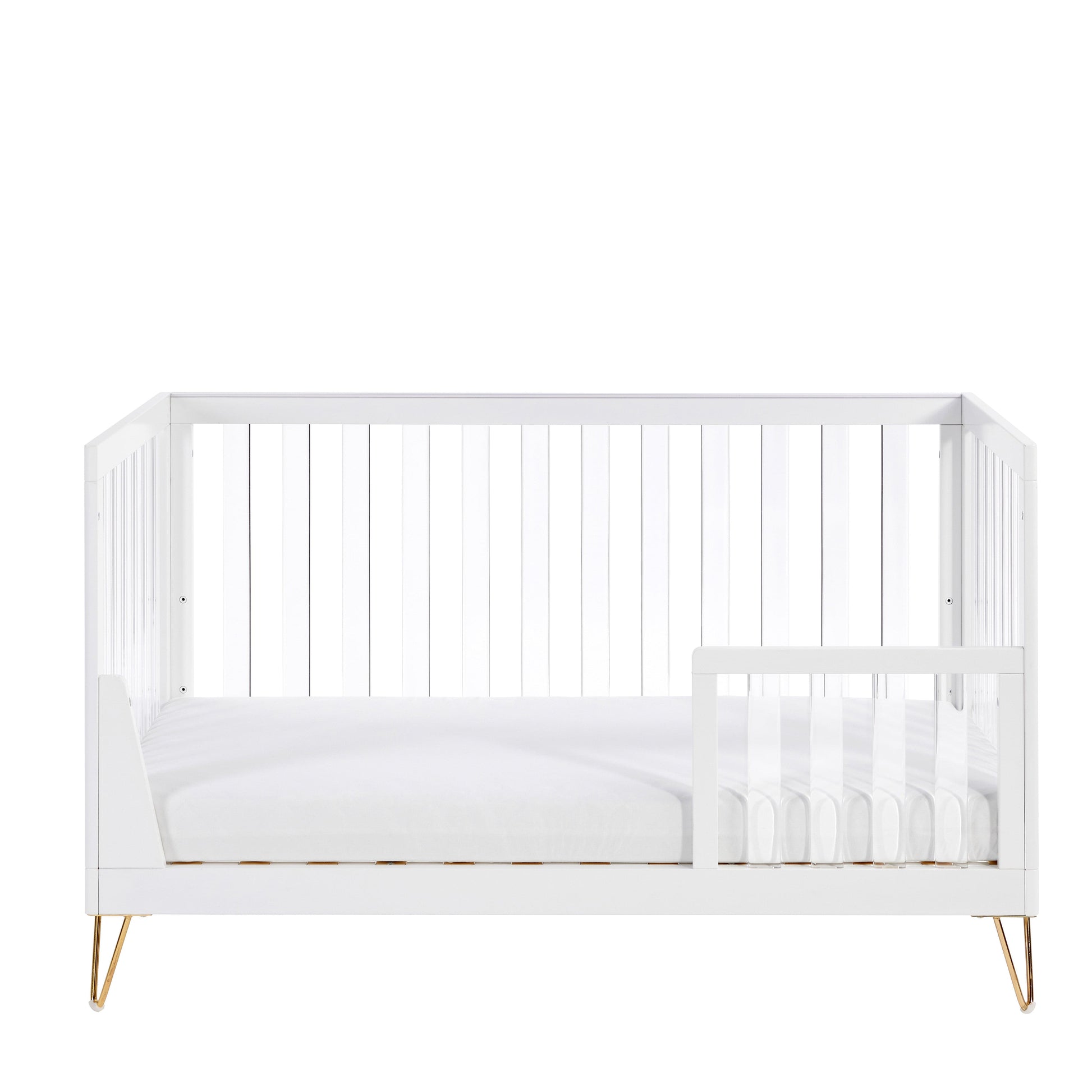 Kimi Acrylic XL 2 Piece Nursery Furniture in White and Gold Babymore