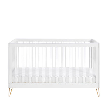 Kimi Acrylic XL 2 Piece Nursery Furniture in White and Gold Babymore