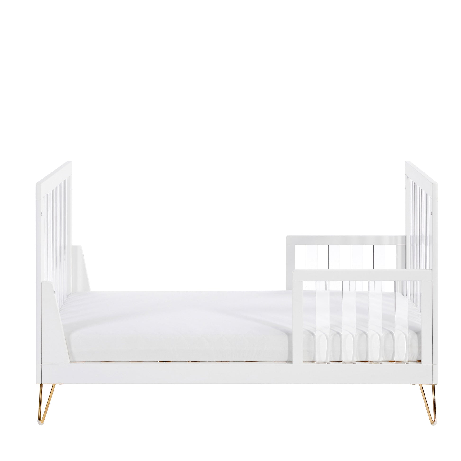 Kimi Acrylic XL 2 Piece Nursery Furniture in White and Gold Babymore