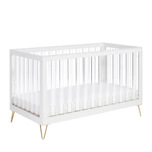 Kimi Acrylic XL 3 Piece Nursery Furniture in White and Gold Babymore