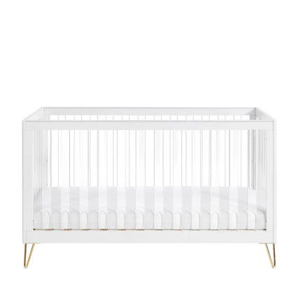 Kimi Acrylic XL 3 Piece Nursery Furniture in White and Gold Babymore