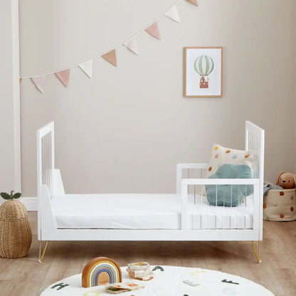 Kimi Acrylic XL 3 Piece Nursery Furniture in White and Gold Babymore