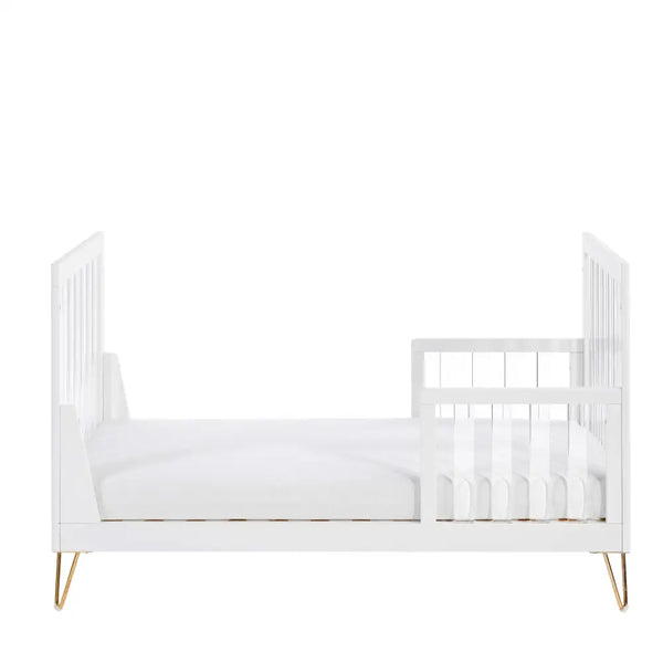 Kimi Acrylic XL 3 Piece Nursery Furniture in White and Gold Babymore