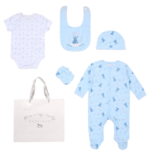 Little Prince Teddy 5 Piece Layette Set rock a bye baby