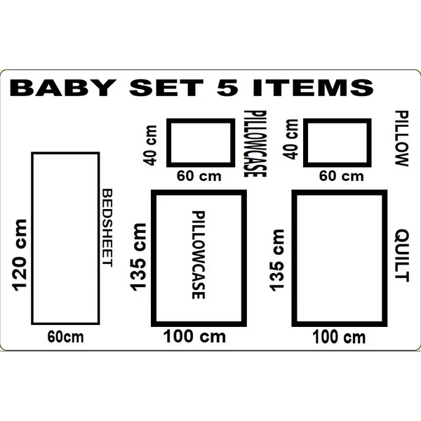 Luxury 5-Piece Blue Baby Bedding Set – Carousel Design | 100% Cotton | Fits Standard Cot