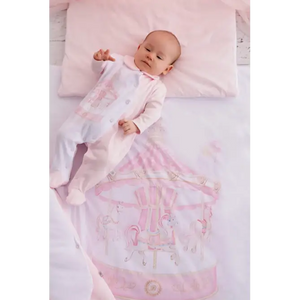 Luxury 5-Piece Pink Baby Bedding Set – Carousel Design | 100% Cotton | Fits Standard Cot