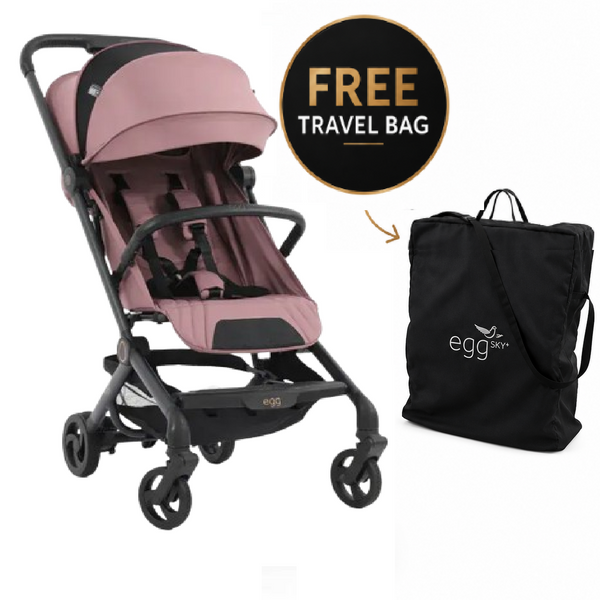 Egg® Sky Stroller in Mauve Lightweight Cabin-Approved Travel Pushchair (8kg) - Free Travel Bag