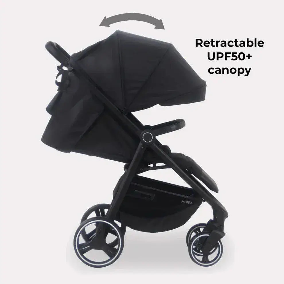 MB160 Plus Pushchair with Raincover - Black Leopard General My Babiie