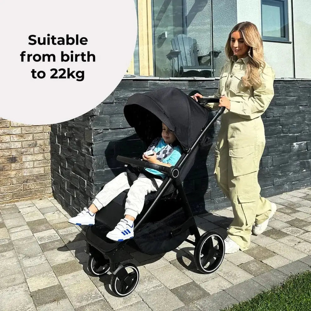 MB160 Plus Pushchair with Raincover - Black Leopard General My Babiie