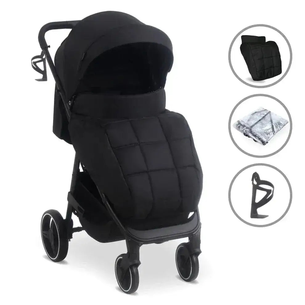 MB160 Plus Pushchair with Raincover - Black Leopard General My Babiie