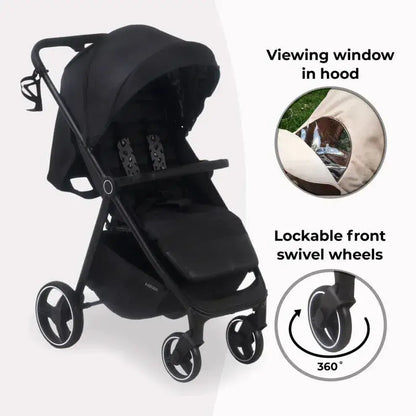 MB160 Plus Pushchair with Raincover - Black Leopard General My Babiie