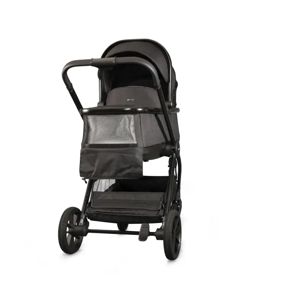 Mee-go Cocoon 4-in-1 Travel System with 360° Spin Car Seat ISOFIX Base & House Stand - Liquorice