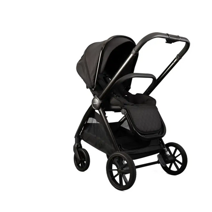 Mee-go Cocoon 4-in-1 Travel System with 360° Spin Car Seat ISOFIX Base & House Stand - Liquorice