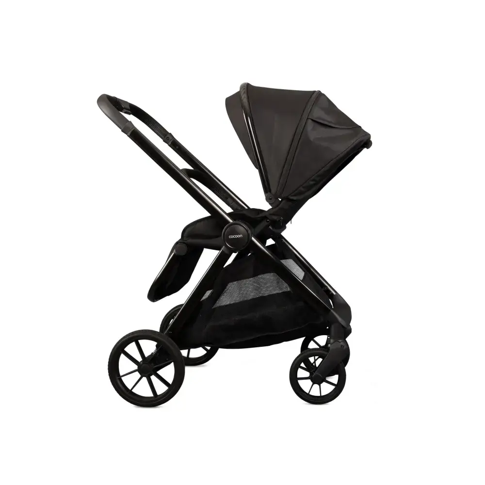 Mee-go Cocoon 4-in-1 Travel System with 360° Spin Car Seat ISOFIX Base & House Stand - Liquorice