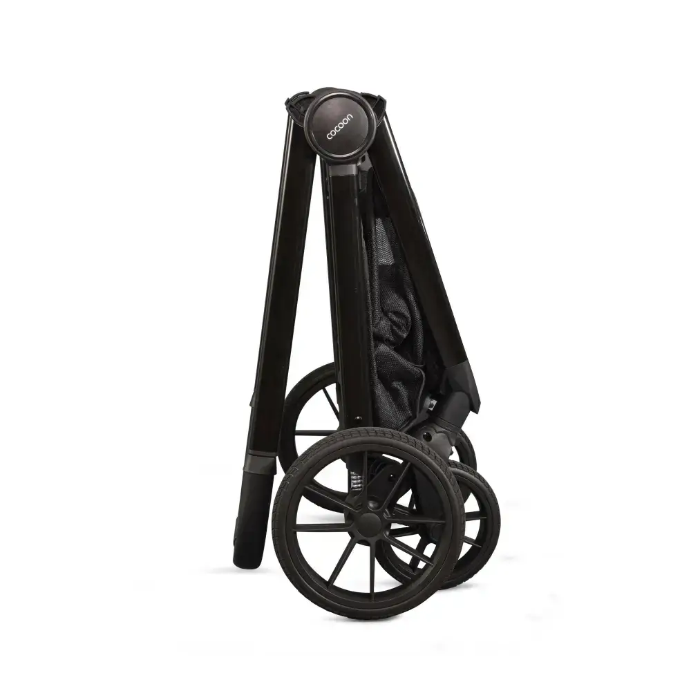 Mee-go Cocoon 4-in-1 Travel System with 360° Spin Car Seat ISOFIX Base & House Stand - Liquorice