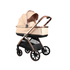 Mee-go Cocoon 3-in-1 Travel System with 360° Spin Car Seat, ISOFIX Base- Toffee