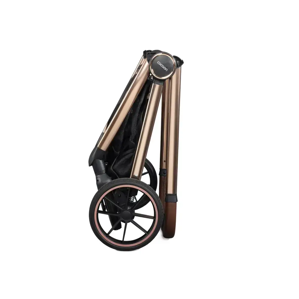 Mee-go Cocoon 4-in-1 Travel System with 360° Spin Car Seat ISOFIX Base & House Stand - Toffee