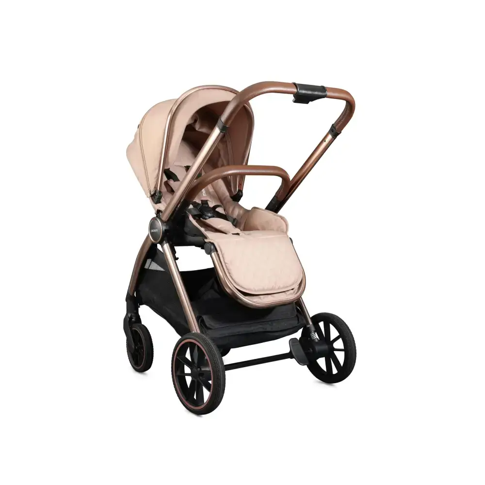 Mee-go Cocoon 4-in-1 Travel System with 360° Spin Car Seat ISOFIX Base & House Stand - Toffee