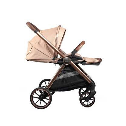 Mee-go Cocoon 4-in-1 Travel System with 360° Spin Car Seat ISOFIX Base & House Stand - Toffee