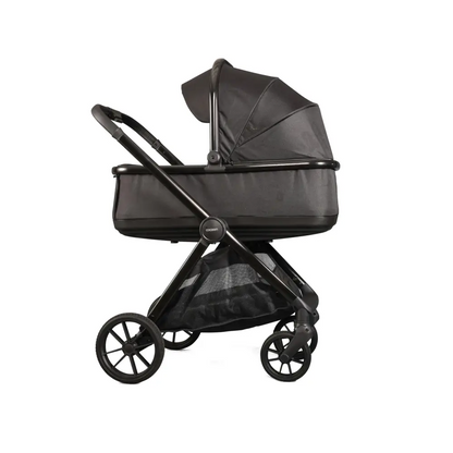 Mee-go Cocoon 4-in-1 Travel System with 360° Spin Car Seat ISOFIX Base & House Stand - Liquorice