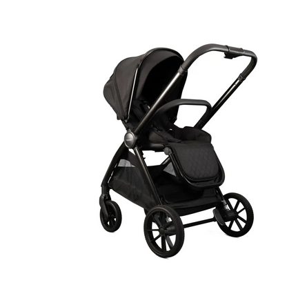 Mee-go Cocoon 4-in-1 Travel System with 360° Spin Car Seat ISOFIX Base & House Stand - Liquorice