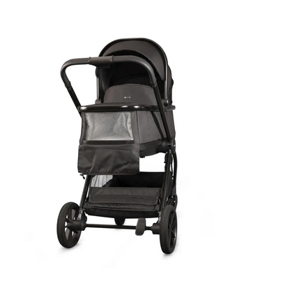 Mee-go Cocoon 4-in-1 Travel System with 360° Spin Car Seat ISOFIX Base & House Stand - Liquorice