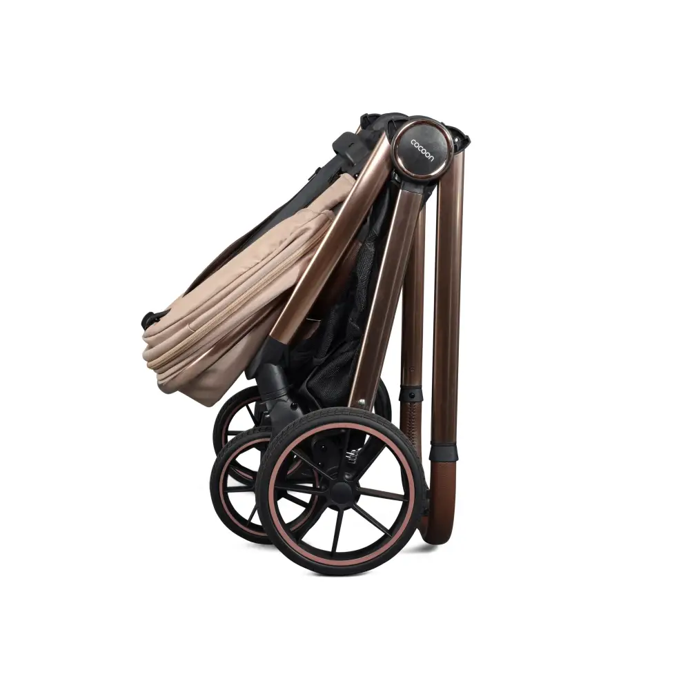 Mee-go Cocoon 4-in-1 Travel System with 360° Spin Car Seat ISOFIX Base & House Stand - Toffee