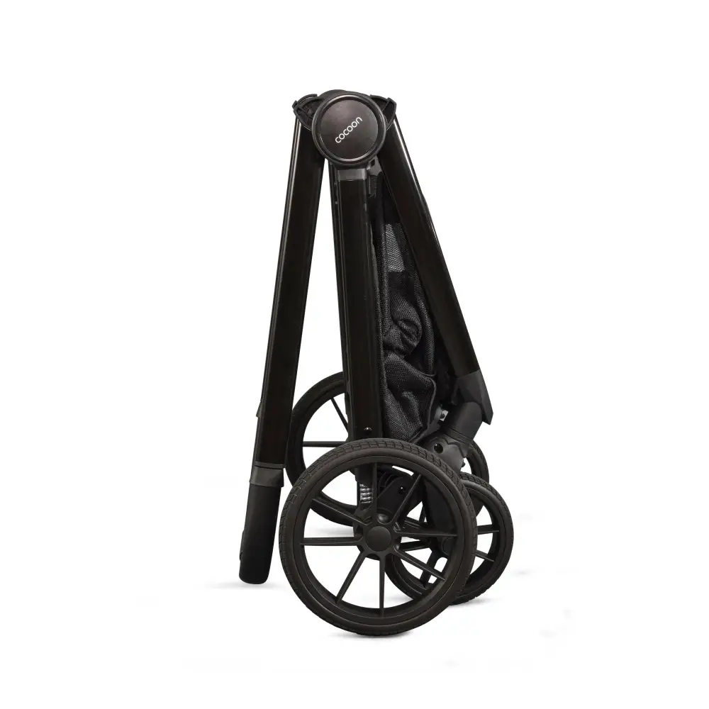 Mee-go Cocoon 4-in-1 Travel System with 360° Spin Car Seat ISOFIX Base & House Stand - Liquorice