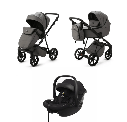 Mee-Go Milano Evo 3 in 1 Travel System- Eco Leatherette Slate Grey  Mee-go 3 in 1 Travel System Only  