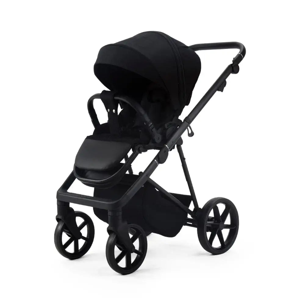 Mee-Go Milano Natura 3 in 1 Travel System + ISOFIX Base – Carbon Black | with 360 Spin Car Seat General Mee-go
