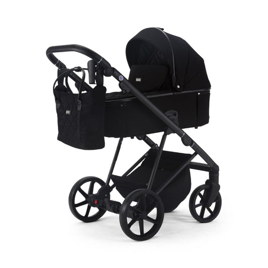 Mee-Go Milano Natura 3 in 1 Travel System + ISOFIX Base – Carbon Black | with 360 Spin Car Seat General Mee-go