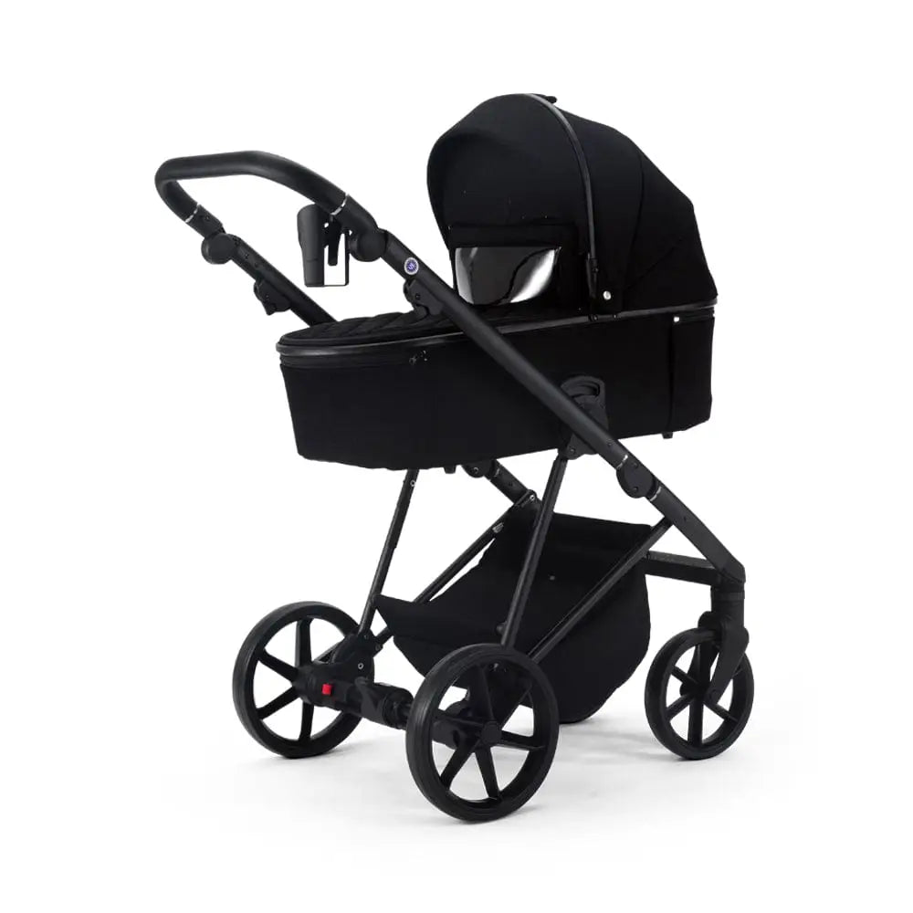 Mee-Go Milano Natura 3 in 1 Travel System + ISOFIX Base – Carbon Black | with 360 Spin Car Seat General Mee-go